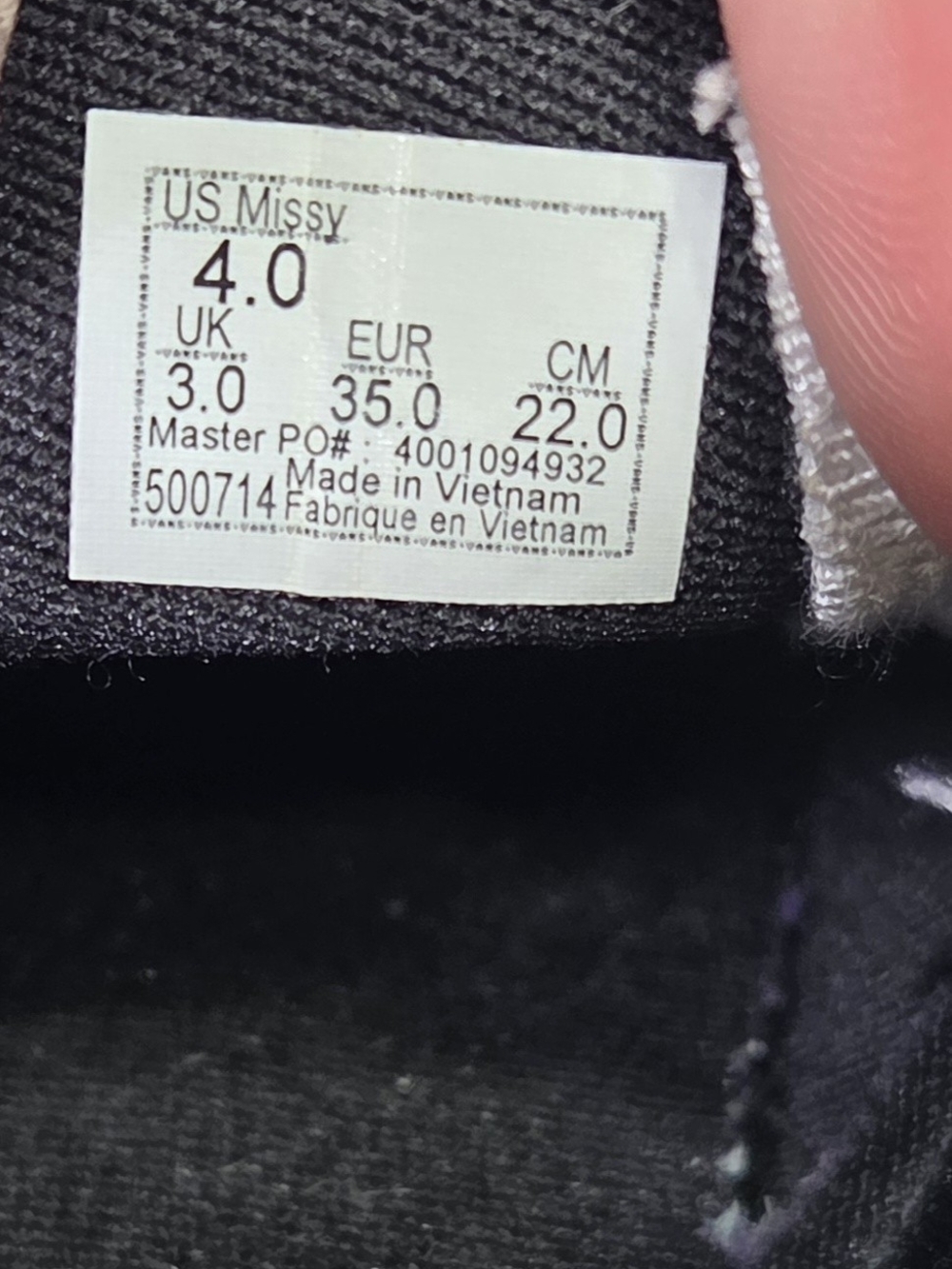 Vans Kids Slip-On Sneakers Black with Iridescent Rainbow Checkerboard Girl Sz 4 - Picture 12 of 12
